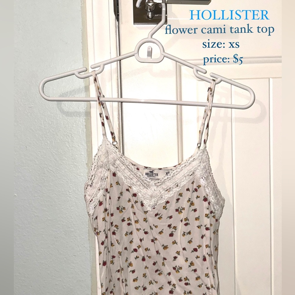 hollister flower print cami tank top